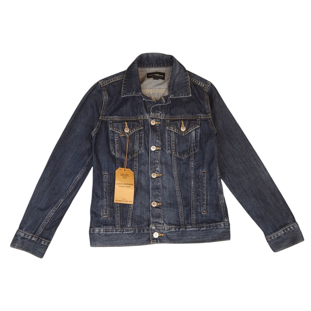 Lucky Brand The Tomboy Trucker Denim Jacket Blue Small 7WP1622 NWT